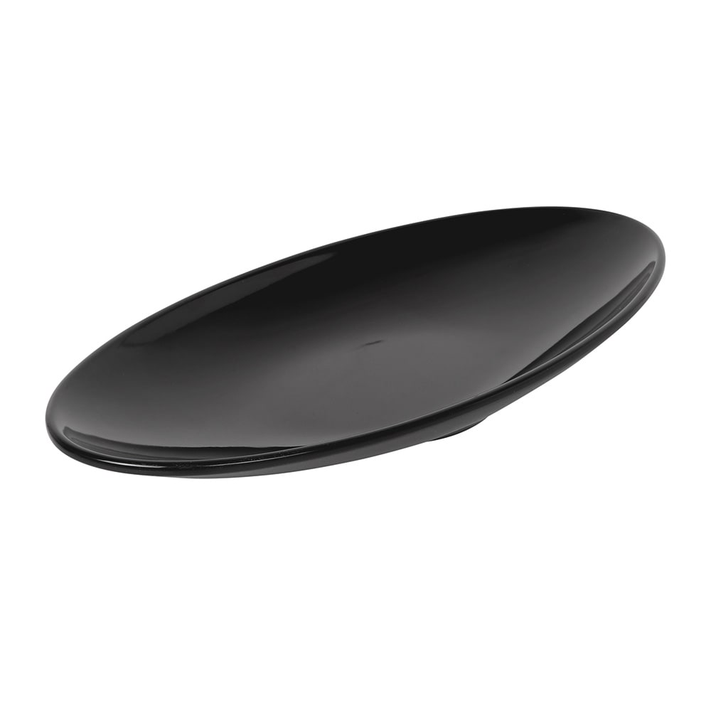 Elite Global Solutions 16" x 7 3/4" Oval Moderne Platter - Melamine, Black (M167P-B)