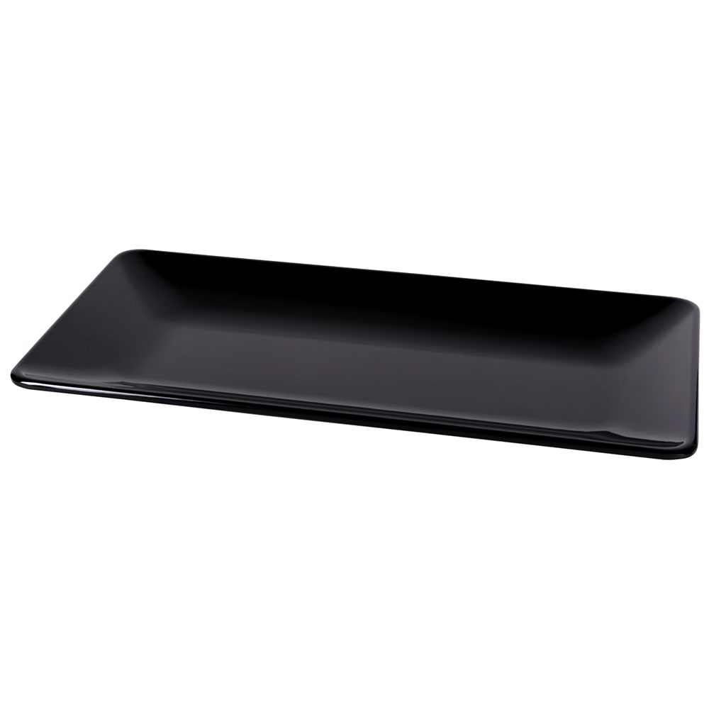 Elite Global Solutions 16" x 8" Rectangular Symmetry Platter - Melamine, Black (M168RC-B)