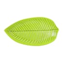 Elite Global Solutions 17 3/4" x 9 1/2" Leaf Shaped Tropicana Platter - Melamine, Green (M179PL-DG) thumbnail 2