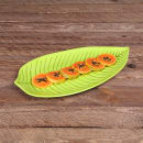 Elite Global Solutions 17 3/4" x 9 1/2" Leaf Shaped Tropicana Platter - Melamine, Green (M179PL-DG) thumbnail 7