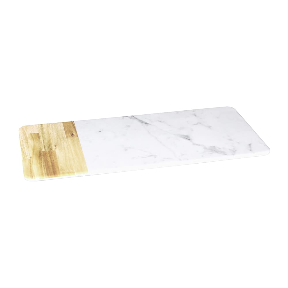Elite Global Solutions Rectangular Sierra Serving Board - 14 1/4" x 7", Melamine, Faux Alder Wood/Carrera Marble (M714RCM-AWC)