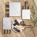 Elite Global Solutions Rectangular Sierra Serving Board - 14 1/4" x 7", Melamine, Faux Hickory Wood/Carrera Marble (M714RCM-HWC) thumbnail 2