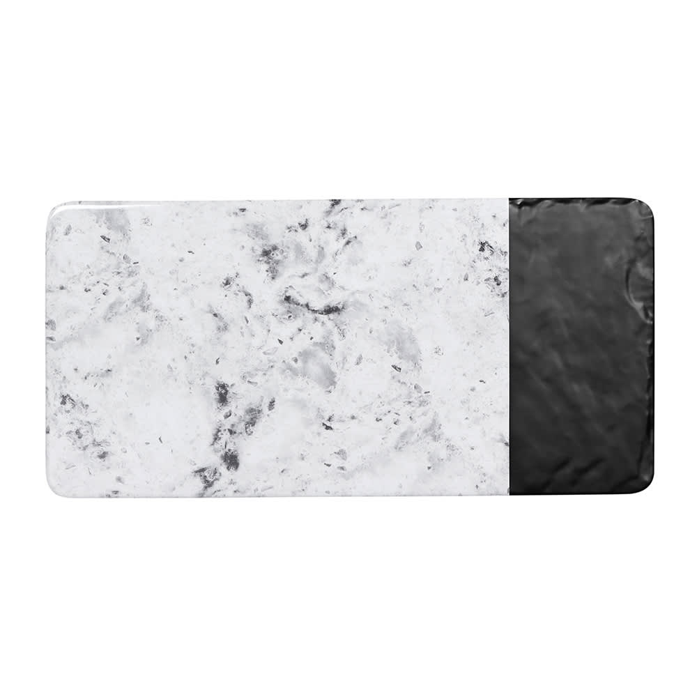 Elite Global Solutions Rectangular Horizon Slate Serving Board - 14 1/4" x 7", Melamine, Black Slate/Faux Horizon Marble (M714RCSM-BH)