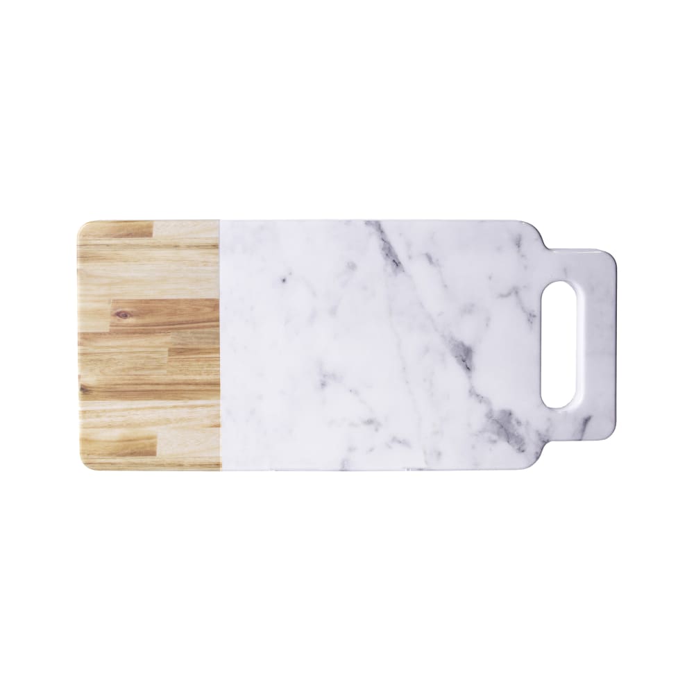 Elite Global Solutions Rectangular Sierra Serving Board - 15" x 7", Melamine, Faux Alder Wood/Carrera Marble (M715RCM-AWC)