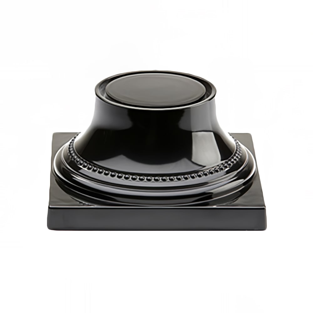 Elite Global Solutions 7" Square Pedestal Base - 3 3/4"H, Melamine, Black (M74P-B)