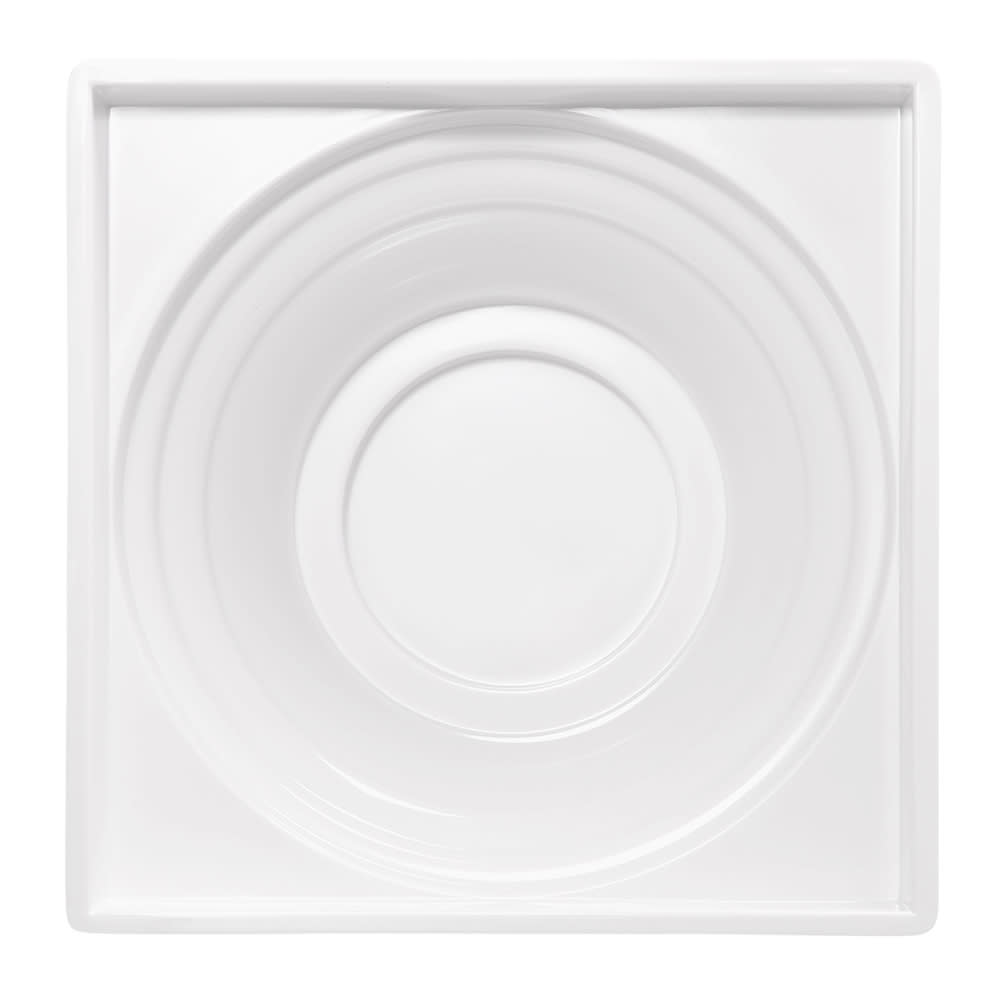 Elite Global Solutions 7" Square Pedestal Base - 3 3/4"H, Melamine, White (M74P-NW)