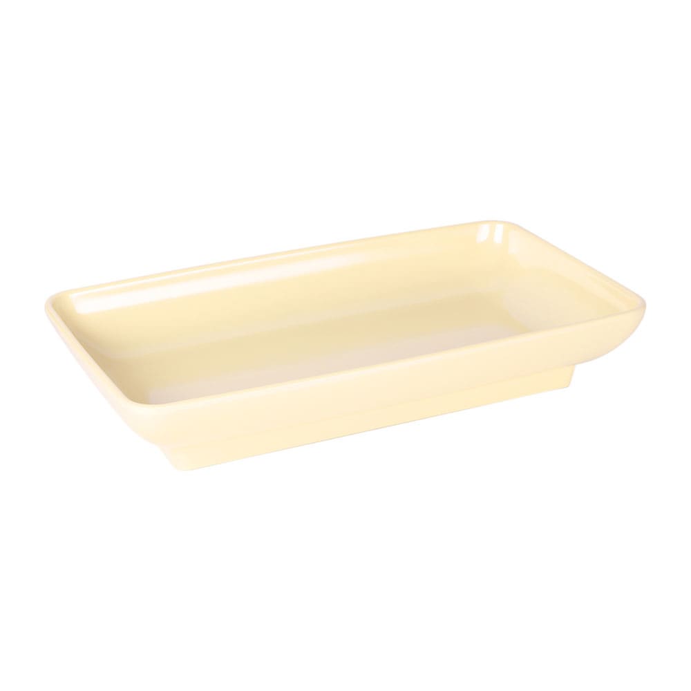 Elite Global Solutions 14 1/2" x 8 1/2" Rectangular Pappasan Platter - Melamine, Banana Crepe (M85145-BCY)
