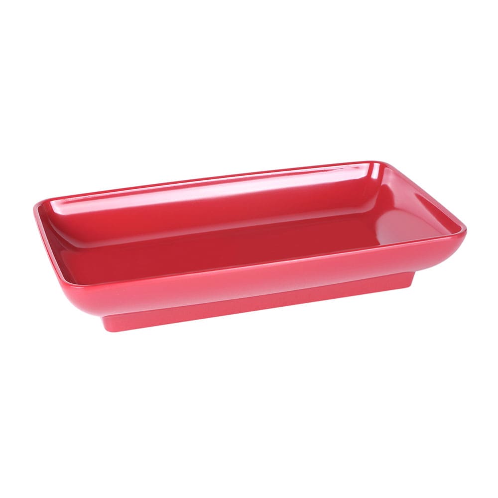Elite Global Solutions 14 1/2" x 8 1/2" Rectangular Pappasan Platter - Melamine, Cranberry (M85145-CBR)