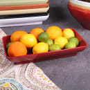 Elite Global Solutions 14 1/2" x 8 1/2" Rectangular Pappasan Platter - Melamine, Cranberry (M85145-CBR) thumbnail 6