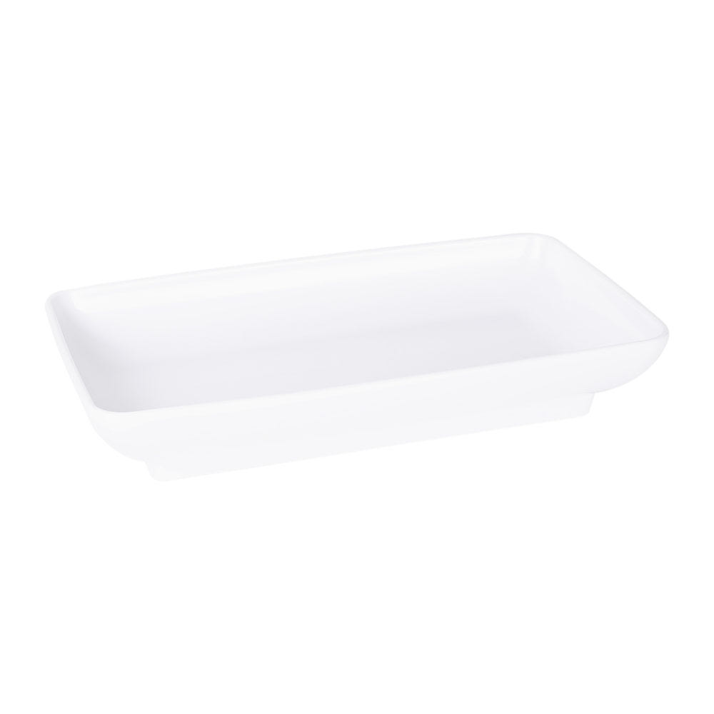 Elite Global Solutions 14 1/2" x 8 1/2" Rectangular Pappasan Platter - Melamine, Display White (M85145-NW)