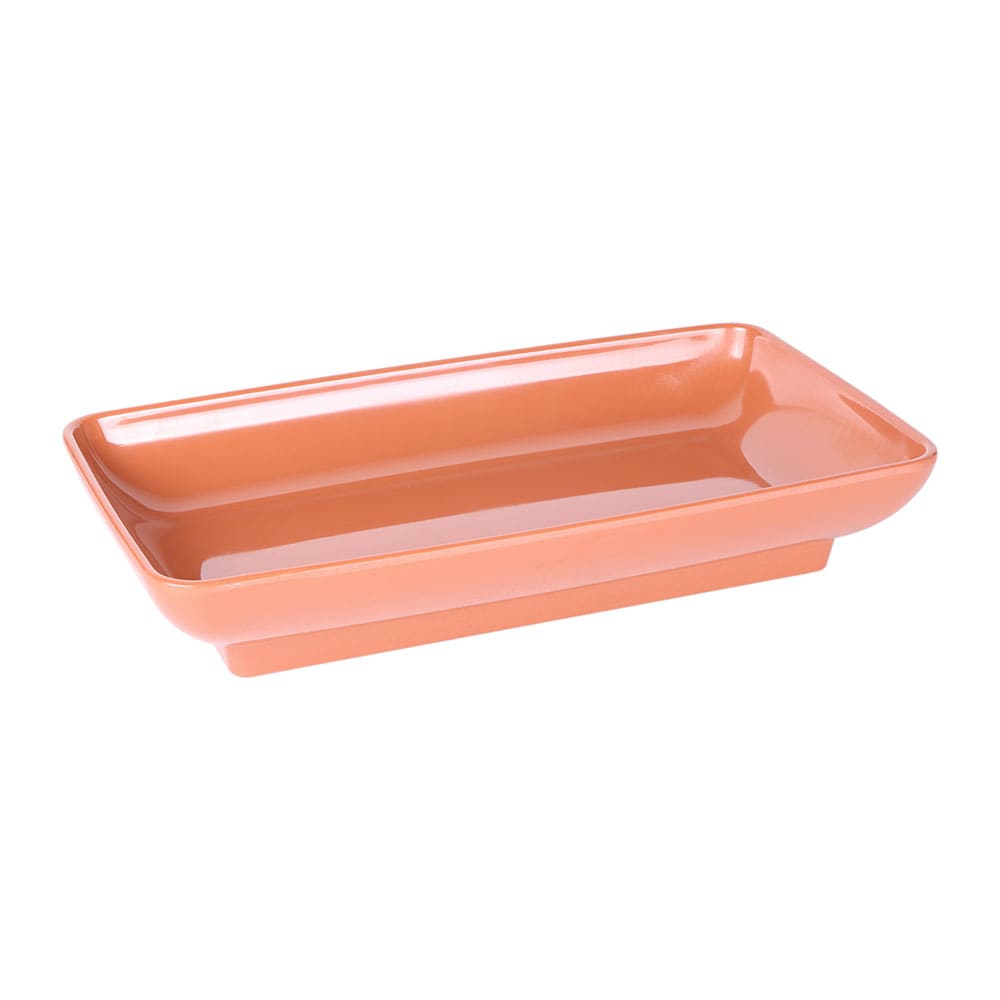Elite Global Solutions 14 1/2" x 8 1/2" Rectangular Pappasan Platter - Melamine, Sunburn Terra Cotta (M85145-STC)