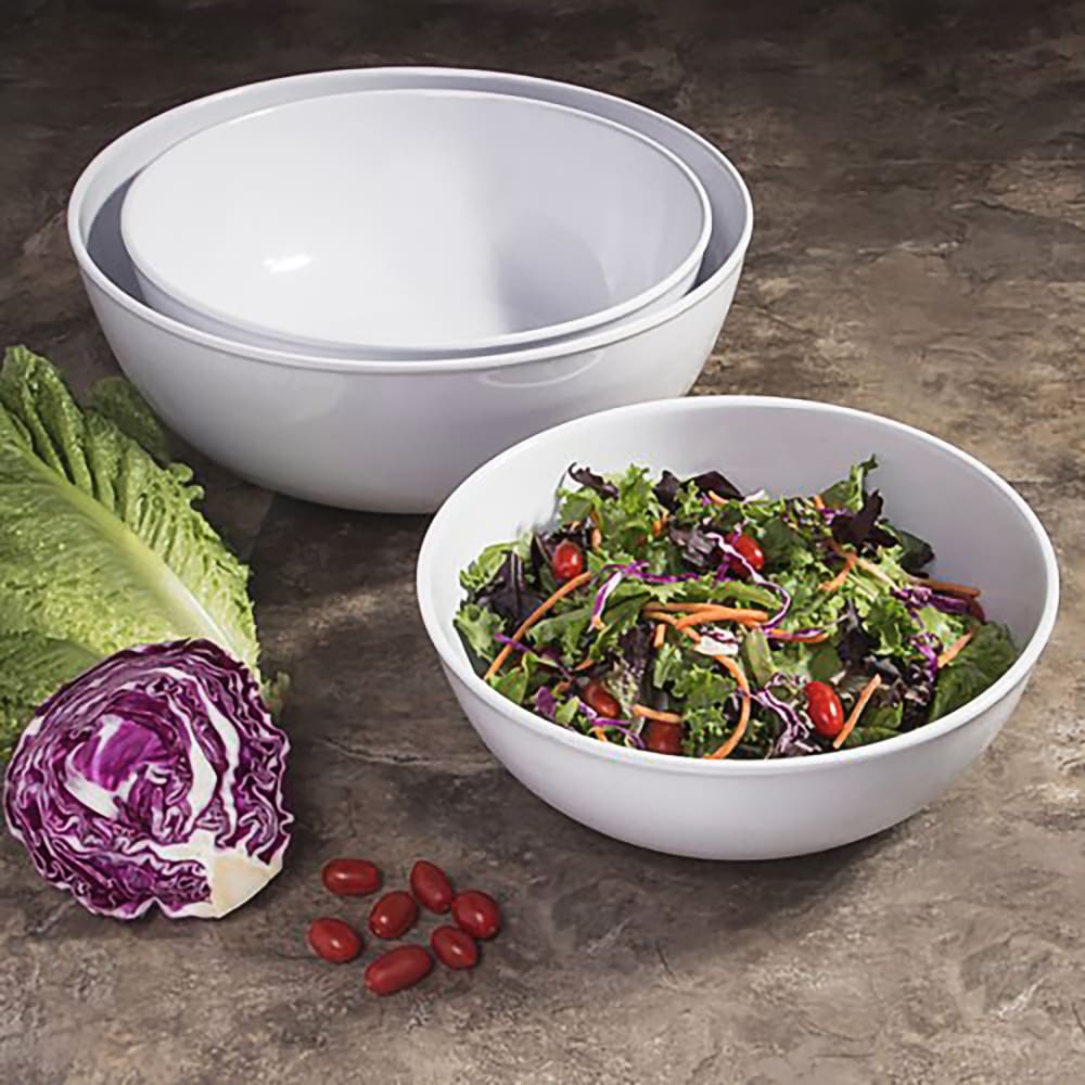 Elite Global Solutions 3 3/4 qt Round Melamine Serving Bowl, White (M925R5-NW)