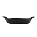 Elite Global Solutions 8 1/4" x 5 1/2" Oval Illogical Faux Cast Iron Serving Skillet - Melamine, Black (MFP85OV-B) thumbnail 3