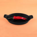 Elite Global Solutions 8 1/4" x 5 1/2" Oval Illogical Faux Cast Iron Serving Skillet - Melamine, Black (MFP85OV-B) thumbnail 7