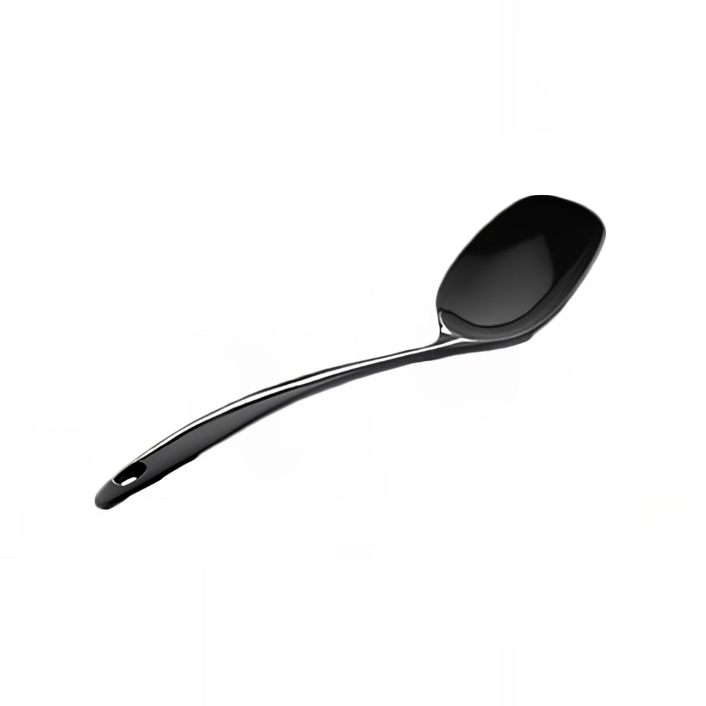 Elite Global Solutions 12" Solid Serving Spoon w/ 2 oz Capacity - Melamine, Black (MSP12-B)