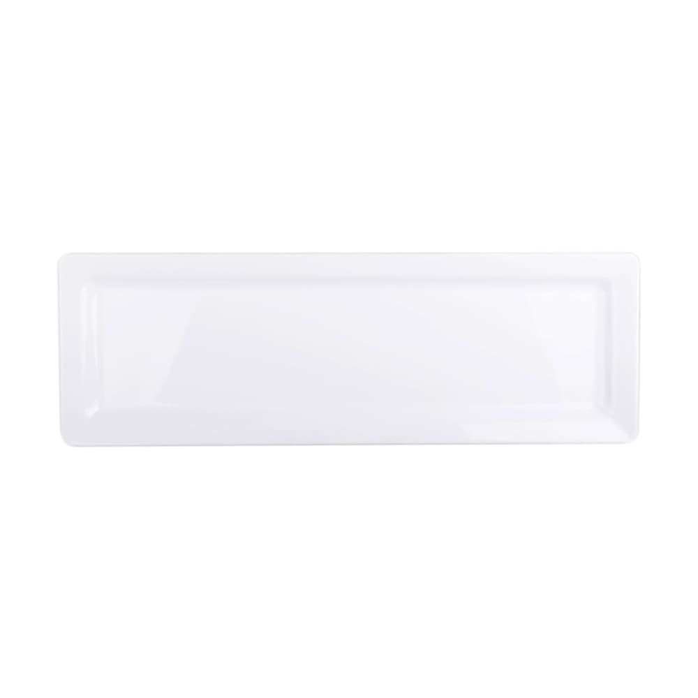 Elite Global Solutions 21" x 7" Rectangular Vogue Serving Platter - Melamine, White (Q2-V127-W)