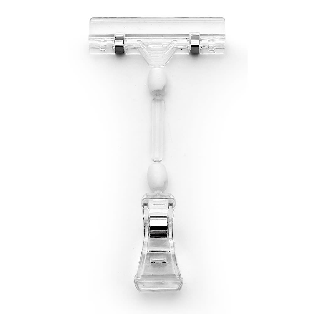 Elite Global Solutions Clip On Sign Holder - 3"W x 6 1/2"H, Plastic, Clear (TAGV07)