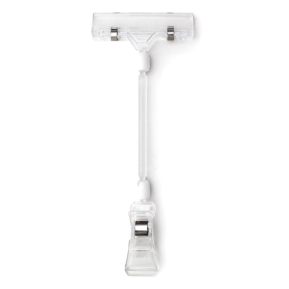 Elite Global Solutions Clip On Sign Holder - 3"W x 8"H, Plastic, Clear (TAGV08)