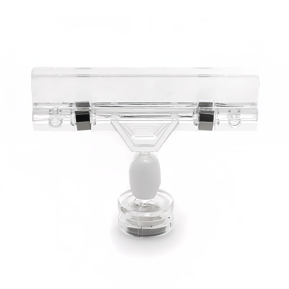 Elite Global Solutions Magnetic Clip On Sign Holder - 3"W x 2 1/2"H, Plastic, Clear (TAGV12)