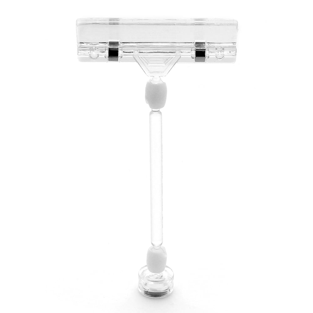 Elite Global Solutions Magnetic Clip On Sign Holder - 3"W x 6 1/2"H, Plastic, Clear (TAGV14)