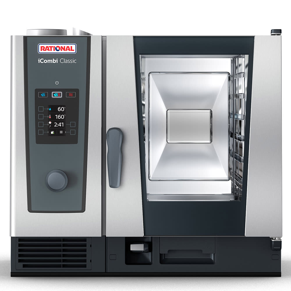 Rational ICC 6-HALF E 208/240V 1 PH Half Size Combi Oven - Boiler Based, 208-240v/1ph