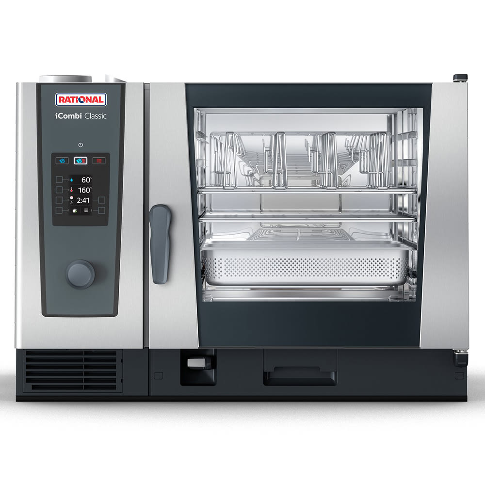 Rational ICC 6-FULL E 208/240V 3 PH Full Size Combi Oven - Boiler Based, 208-240v/3ph
