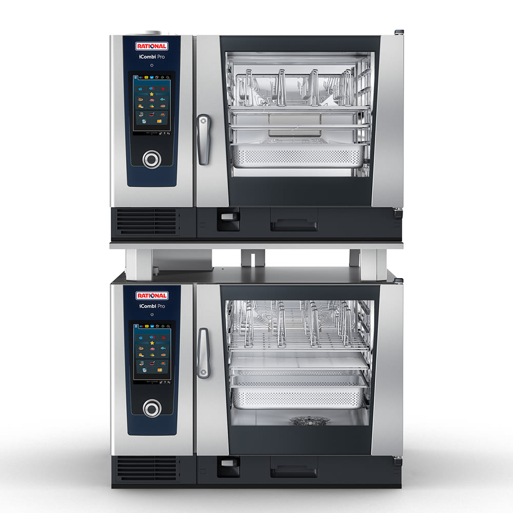 Rational ICP 6-FULL/6-FULL LP 208/240V 1 PH Double Full Size Combi Oven - Boiler Based, Liquid Propane