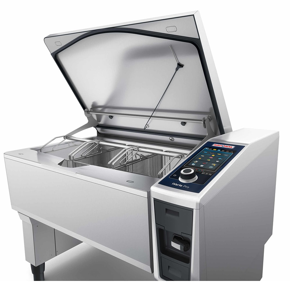 Rational IVARIOPRO XL 208/240V 3 PH 40 gal Tilt Skillet - Open Base, Temperature Probe, 208-240v/3ph