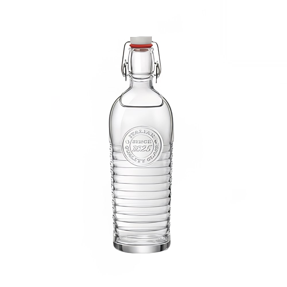 Steelite 49119Q068 40 oz Officina Bottle w/ Swing Top Seal - Glass, Clear