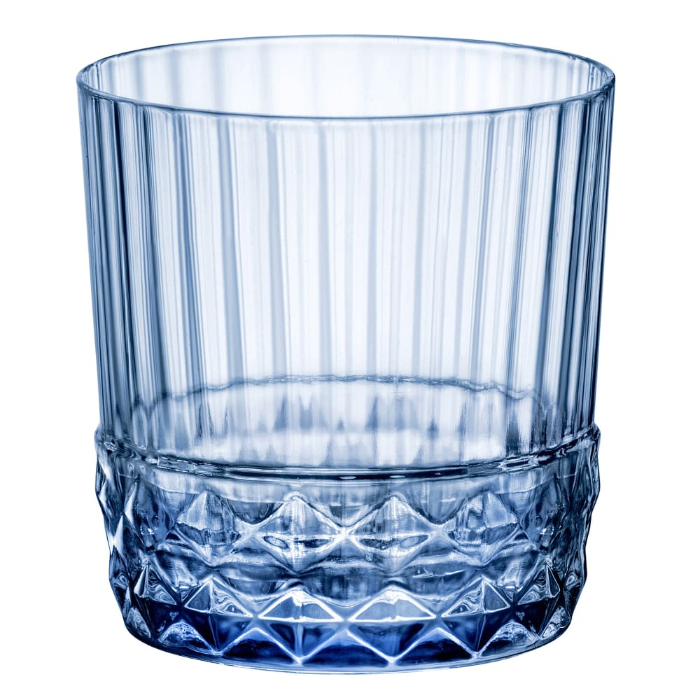 Steelite 49212Q947 12 3/4 oz America 20s Double Old Fashioned Glass, Sapphire Blue