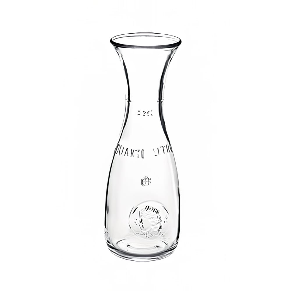 Steelite 4929Q200 10 1/2 oz Carafe with 8 1/2 oz Fill Line - Glass, Clear