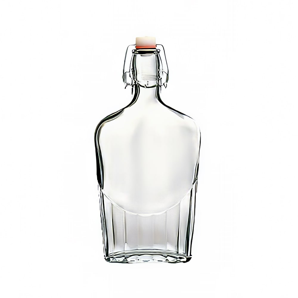 Steelite 4953Q676 8 1/2 oz Swing Top Pocket Flask - Glass, Clear