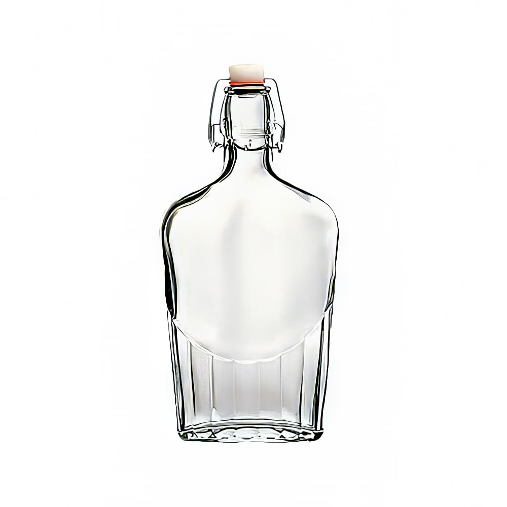 Steelite 4953Q677 17 oz Swing Top Pocket Flask - Glass, Clear