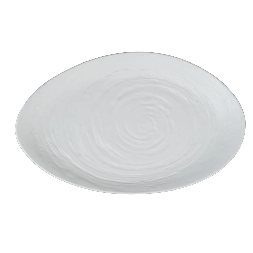 Steelite 68A451EL703 15 3/4" x 9 1/2" Oval Creations Platter - Melamine, Scape White