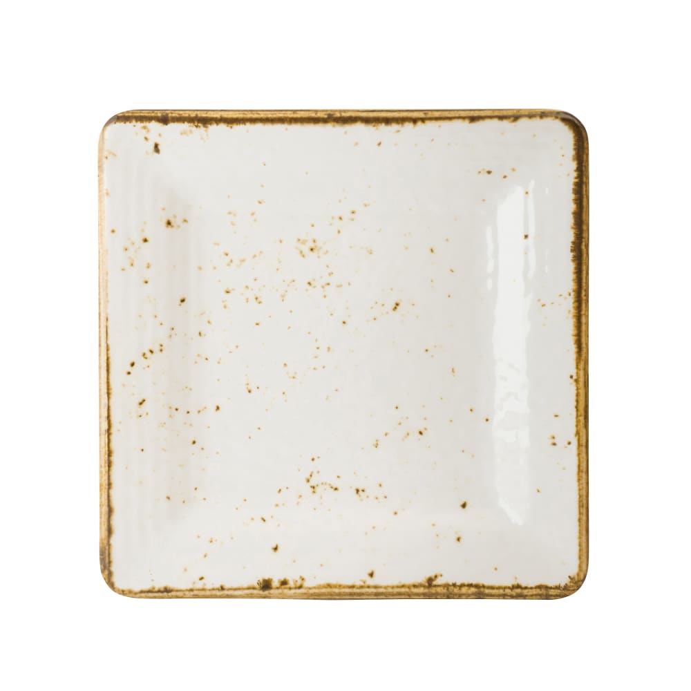 Steelite 68A540EL787 7" Square Melamine Plate, Craft White