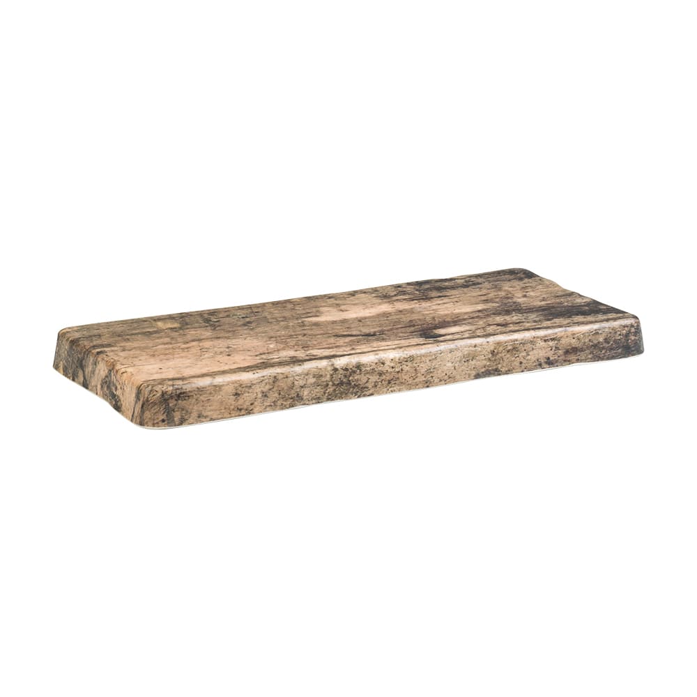 Steelite 7044DD076 Rectangular Barn Wood Display Riser - 14"L x 6 1/2"W x 1"H - Melamine, Brown