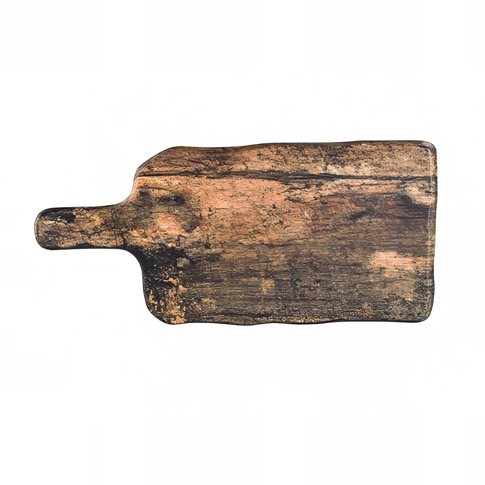 Steelite 7044DD095 Rectangular Barn Wood Serving Board w/ 4" Handle - 13" x 8", Melamine, Brown