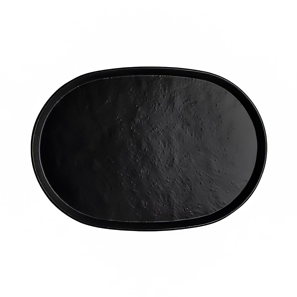 Steelite 7181TM520 17" x 11 3/4" Oval Creations Tray - Melamine, Black