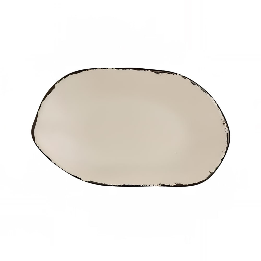 Steelite 7202DD020 12" x 7 1/8" Oval Deflin Platter - Melamine, Marisol Rustic Sandshell