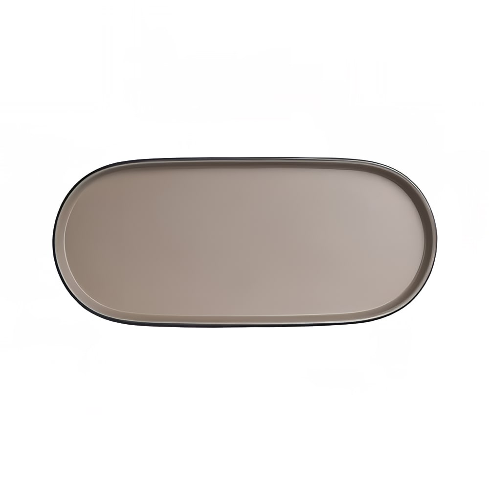 Steelite 7810JB016 11 3/8" x 5" Oval Melamine Plate - Sandstone