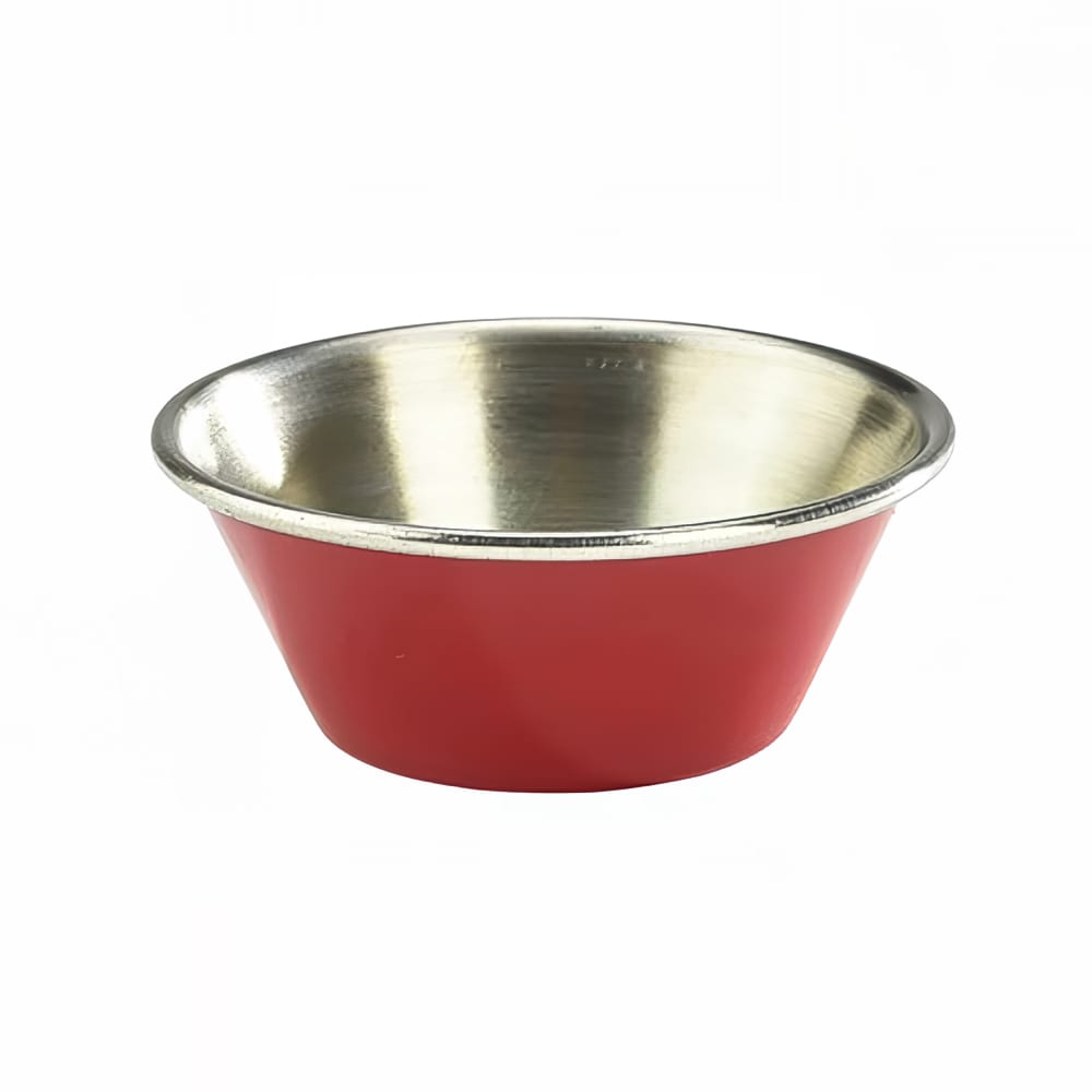 Steelite GWRAMST115R 1 1/2 oz Genware London Ramekin - Stainless Steel, Red