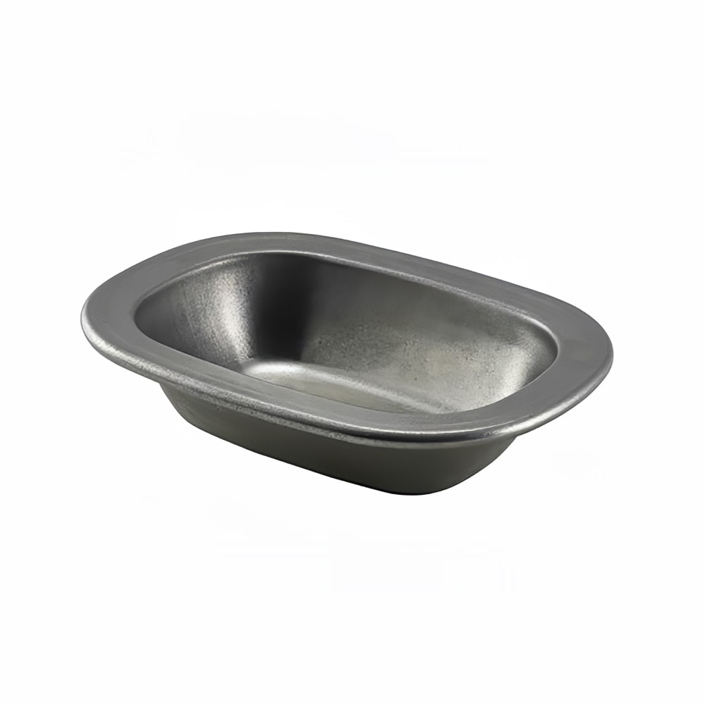 Steelite GWSPD16V Rectangular Pie Dish - 6 1/4" x 4 3/4" - Stainless Steel, Vintage Finish