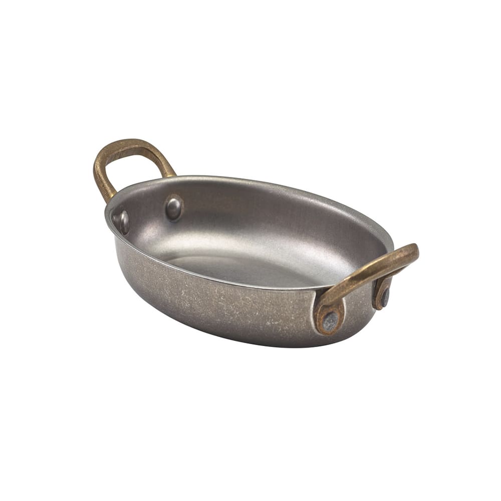 Steelite GWSSD16V 12 oz Oval Dish - Stainless Steel, Vintage Finish