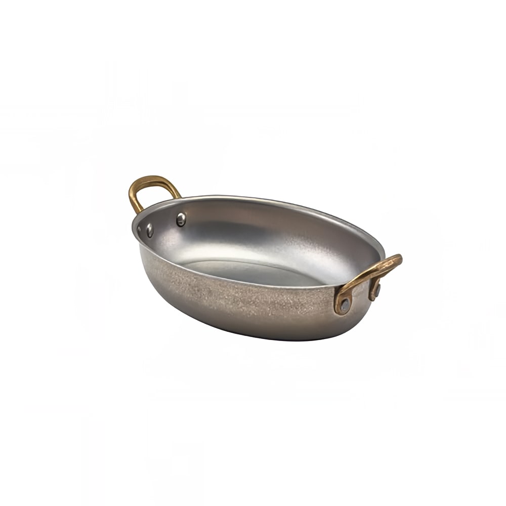 Steelite GWSSD21V 26 1/4 oz Oval Dish - Stainless Steel, Vintage Finish