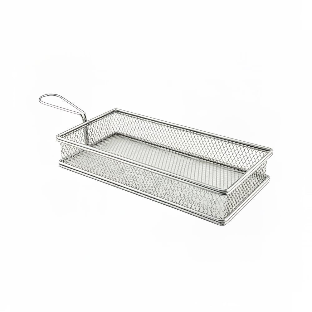 Steelite GWSVBL2613 Rectangular Serving Basket - 13 3/8" x 5 1/8" x 3 3/4", Stainless Steel