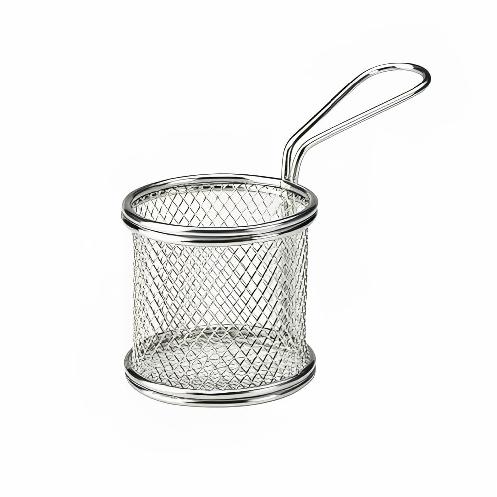 Steelite GWSVBR09 3 5/8" Round Serving Fry Basket - Stainless Steel