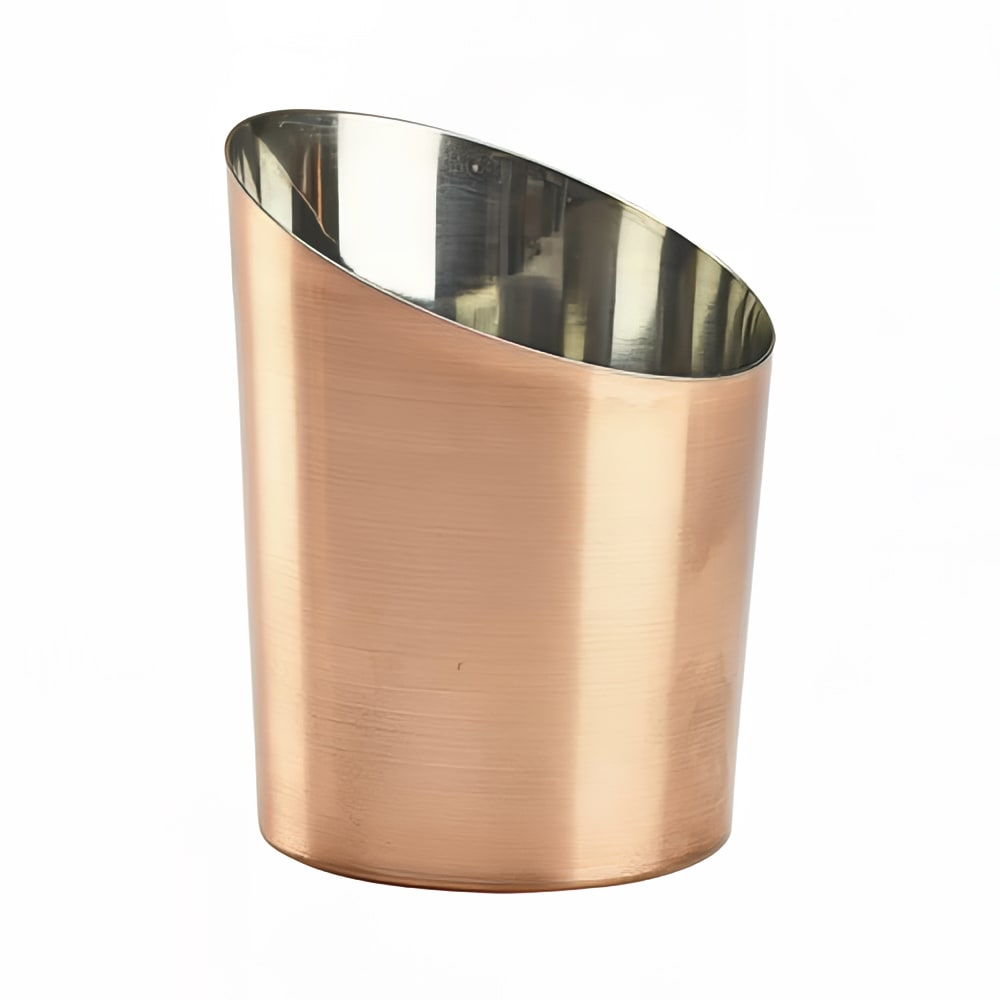 Steelite GWSVCA10C 15 oz Round Serving Cone - Stainless Steel, Copper