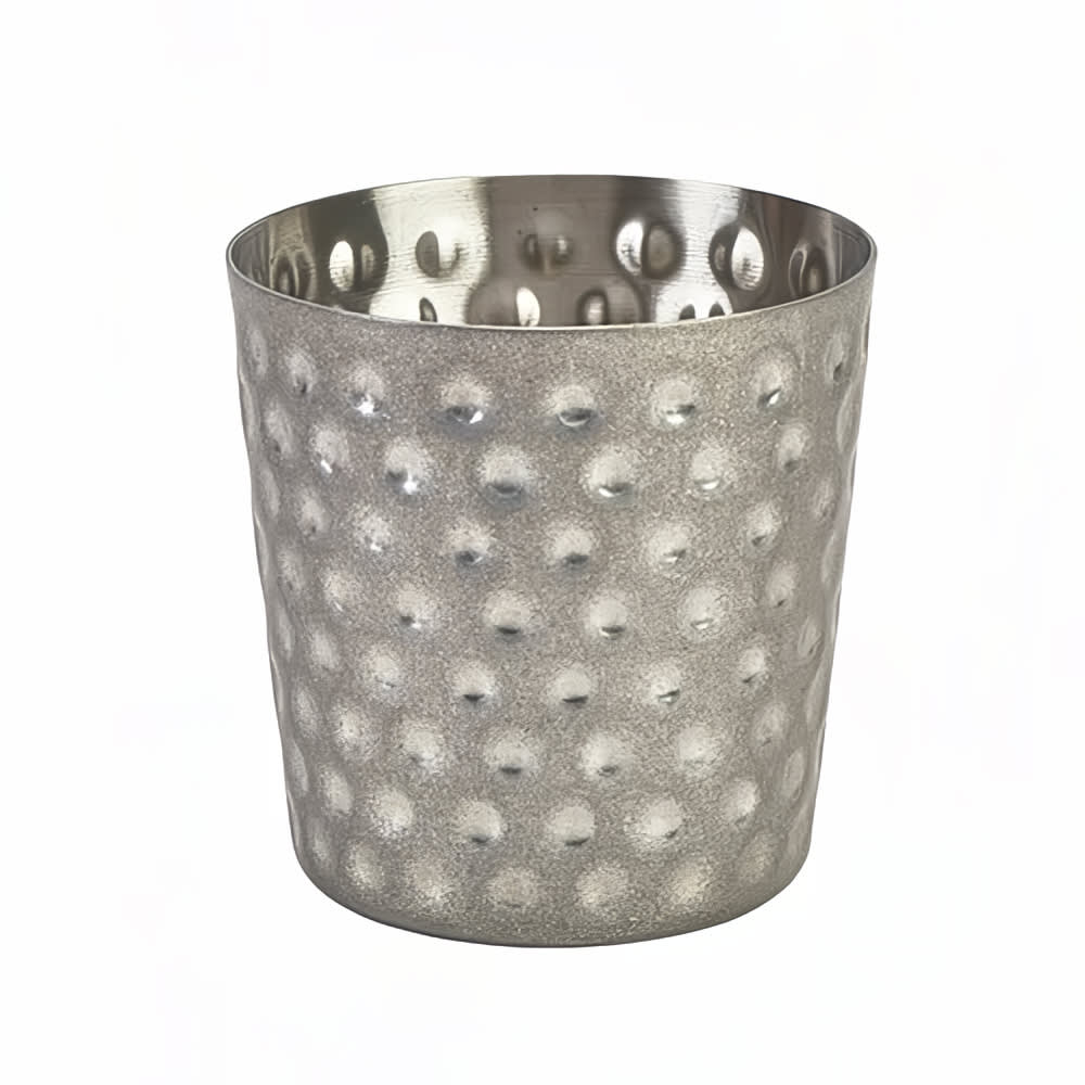 Steelite GWSVH8V 12 3/4 oz Round Serving Cup - Stainless Steel, Hammered Vintage