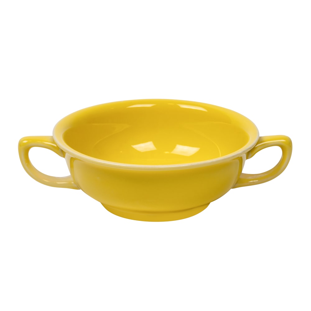 Homer Laughlin HL076320 10 1/4 oz Round Colorations Soup Bowl w/ Handles - China, Sunflower