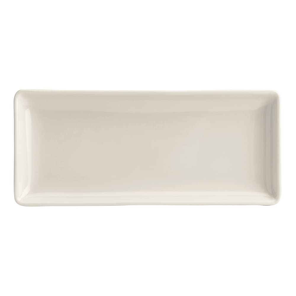 Homer Laughlin HL14400 11 3/4" x 4 7/8" Rectangular Unique Tray - China, Ivory